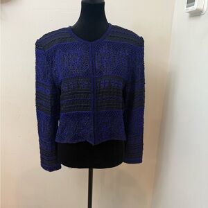 Talbots vintage women’s black 100% Silk Beaded
Evening Jacket Size medium